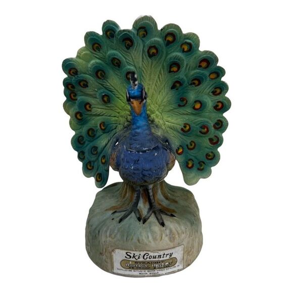Vintage Hand Painted Ski Country Lefton Peacock Bourbon Statue Figurine Souvenir - Picture 1 of 5